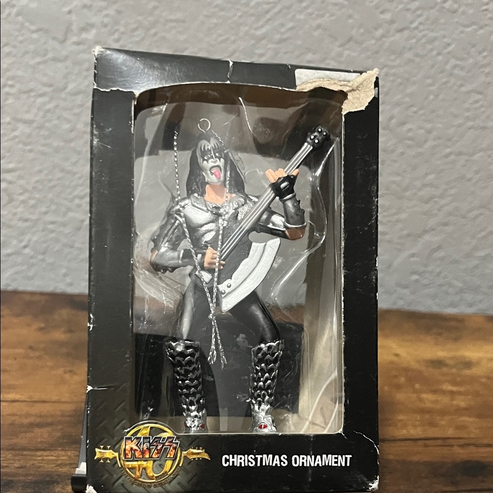 Kiss Gene Simmons Silver and Black Guitarist Ornament/